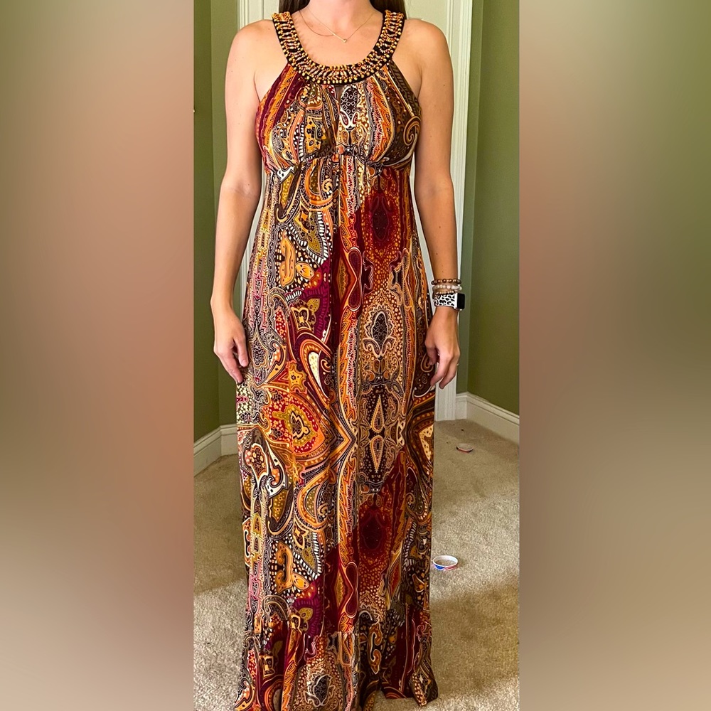New Direction beaded maxi dress